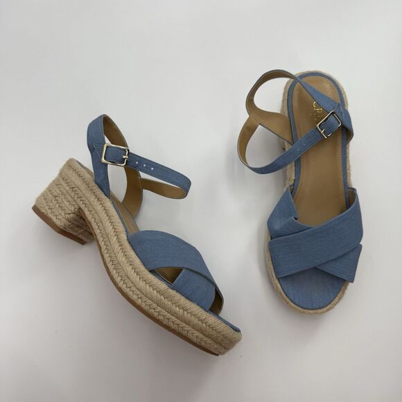 J. Crew Factory Espadrille Platform Heels Size 8 Summer - Picture 1 of 9